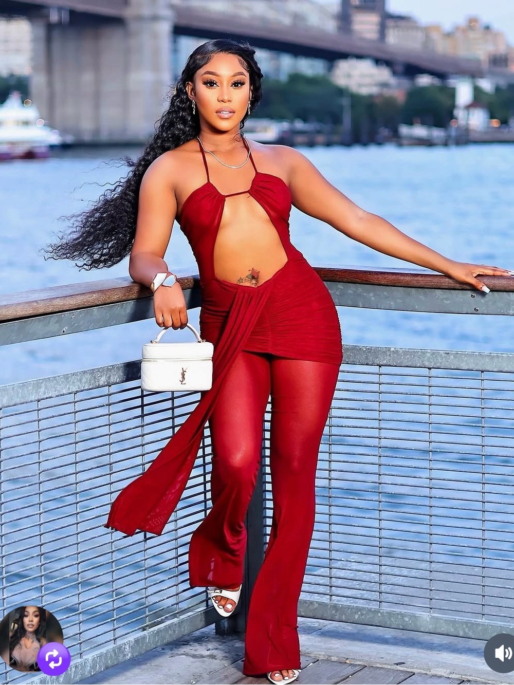 Red Cutout Halter Jumpsuit for Women